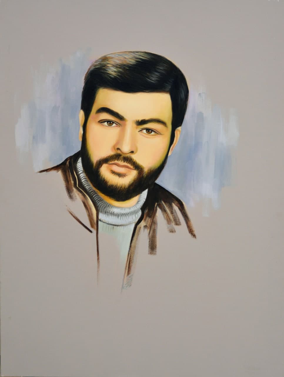 نقاشی چهره شهید مسعود بیات